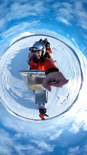 The Sled ride over a frozen lake